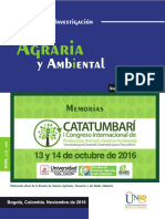 Revista de Investigación Agraria Y Ambiental Catatumbari - I Congreso Internacional de Producción Animal y Gestión Ambiental.