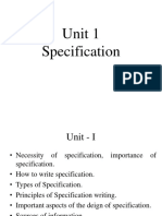 Specification and Estimation (Unit 1)