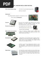 Parts of Computer & Their Functions