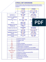 Electrical Unit Conversions