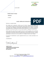 CARTA DE TERMINACION DE CONTRATO Period de Prueba