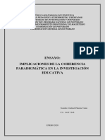 Implicaciones de La Coherencia Paradigmática en La Investigación Educativa. Gabriel Piñerúa