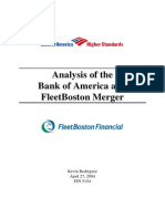 Analysis of The Bank of America and FleetBoston Merger