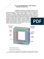 Clasificación de Los Transformadores y Característica Principal en Cada Caso