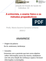 5a Aula.a Entrevista - Exame Físico - Metódos Propedêuticos