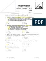 Diffusion and Osmosis Worksheet