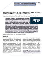 Separatist Agitation by The Indigenous People of Biafra (IPOB), and National Question in Nigeria