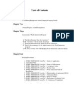 WORK IMMERSION - Table of Contents. FINAL