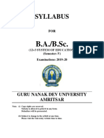 BA BSC Semester V 2019-20 PDF