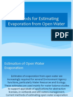 Methods For Estimating Evaporation From Open Water