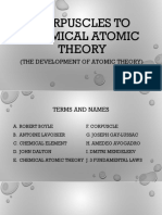 Corpuscles To Chemical Atomic Theory