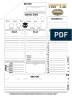 Savage RIFTS Character Sheet PrinterFriendly