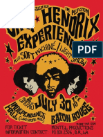 The Jimi Hendrix Experience Baton Rouge Concert Poster