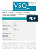 Master 2 Chimie Et Sciences Du Vivant Parcours Matieres Premieres Naturelles en Cosmetique MPNC