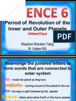 Science 6 Q4Week7Day 4-Period of Revolution of The Inner and Outer Planets