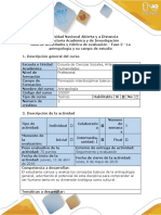 Guía de Actividades y Rúbrica de Evaluación - Fase 2 - La Antropología y Su Campo de Estudio