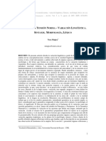 Acerca de La Tensión Norma - Variacion Lingüística. Sintáxis, Morfología, Léxico