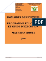 Programme Éducatif Maths 5è 2020