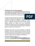 El Impuesto Predial Optimo