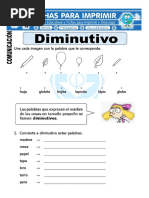 Ficha de Diminutivo para Primero de Primaria PDF