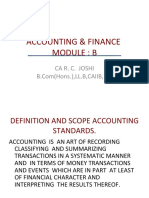 Accounting & Finance Module: B: Ca R. C. Joshi