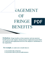 Management OF Fringe Benefits