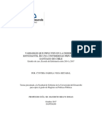 Variables Que Influyen en La Deserción Estudiantil de Una Universidad Privada de Santiago de Chile PDF