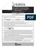 Selecon 2019 Prefeitura de Sapezal MT Pedagogo Prova PDF