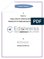 Analysis of Various Investment Products of Pms and Mutual Funds