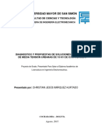 Proyecto de Grado DIAGNOSTICO Y PROPUESTAS DE SOLUCIONES DE LAS REDES DE MEDIA TENSIÓN URBANAS DE 10 KV DE COCHABAMBA.