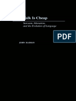 Talk Is Cheap Sarcasm, Alienation, and The Evolution of Language