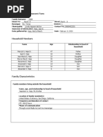 HEJE. Family Health Assessment Form.