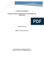 Evidencia 3 Informe Identificacion de Las Tecnologias de La Informacion