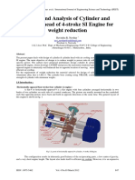 Design and Analysis of Cylinder and Cylinder Head of 4-Stroke SI Engine For Weight Reduction