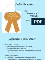 Total Quality Management: BY-Abhishek K. Ajisha D. Anand Mohan Amal