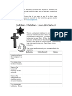 Monotheistic Religions Worksheet