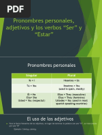 Pronombres Personales, Adjetivos y Los Verbos Ser y Estar