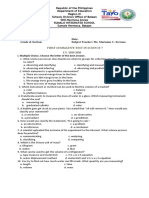 First Summative Test in Science 7