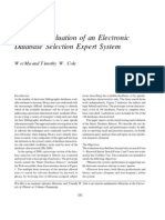 Test and Evaluation of An Electronic Database Selection Expert System