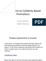 Assignment On Celebrity Based Promotions: Presented By: Mohit Malviya