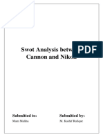 Swot Analysis Between Cannon and Nikon