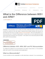 Difference Between AVR, ARM, 8051 and PIC Microcontrollers