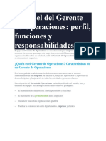 El Papel Del Gerente de Operaciones