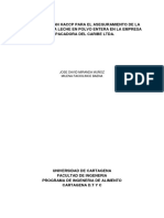 Diseño Del Plan Haccp para El Aseguramiento de La Inocuidad de La Leche en Polvo Entera en La Empresa Empacadora Del Caribe Ltda