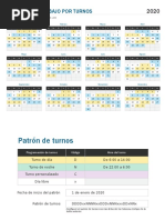 Vistazo Del Calendario Del Trabajo Por Turnos en El Año1