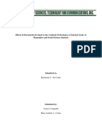 Effects of Parental Involvement To The Academic Performance of Selected Grade 11 Humanities and Social Sciences Students