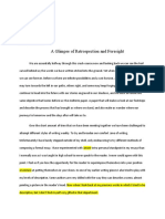 A Glimpse of Retrospection and Foresight: Austin Traylor Engl 1103-024 Professor Jan Riemann October 14, 2010