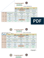 Class Schedule For The Current School Year 2019-2020