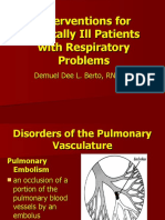 Interventions For Critically Ill Patients With Respiratory Problems Lecture