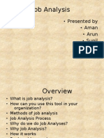 Job Analysis: - Presented by - Aman - Arun - Sunil - Neetu - Indrajit